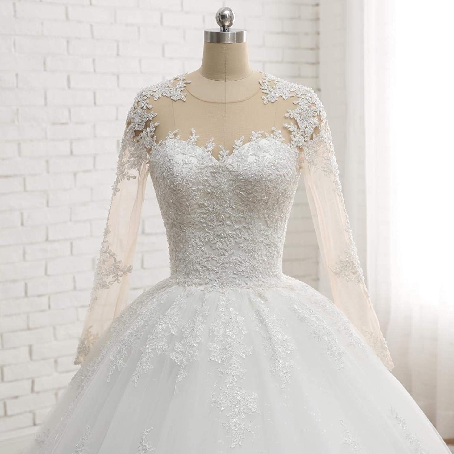 Latest Long Sleeves Ball Gown Wedding Dresses Ruched Tulle Sweep Train Corset Lace Up Back Simple Sexy Boho Vestidos De Novia Bridal Gowns Robes De Ma