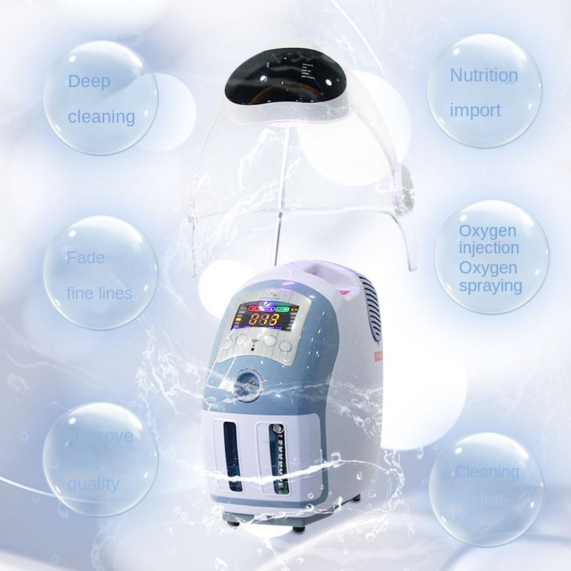 Spa Salon Skin Rejuvenation Hyperbaric Oxygen Jet Therapy Facial Mask Machine Oxygen Jet Facial Whitening Tightening Moisturizing Acne Treatment Machi