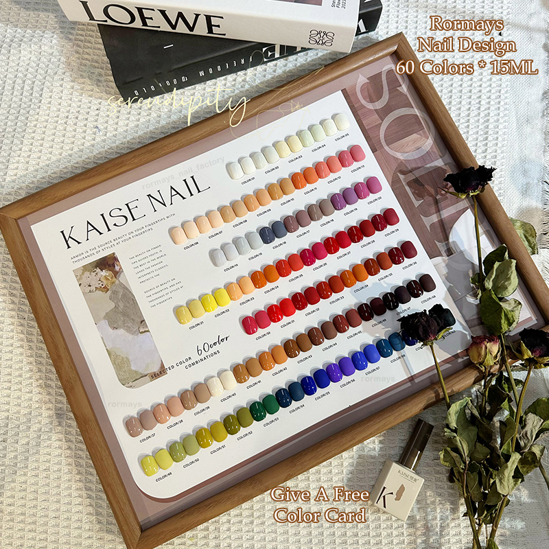 Rormays New 60 Color Popular Rainbow Color gel Polishing Set High grade Varnish gel Candy Color UV LED Immersion Nail Art Primer Finish Nail Factory W