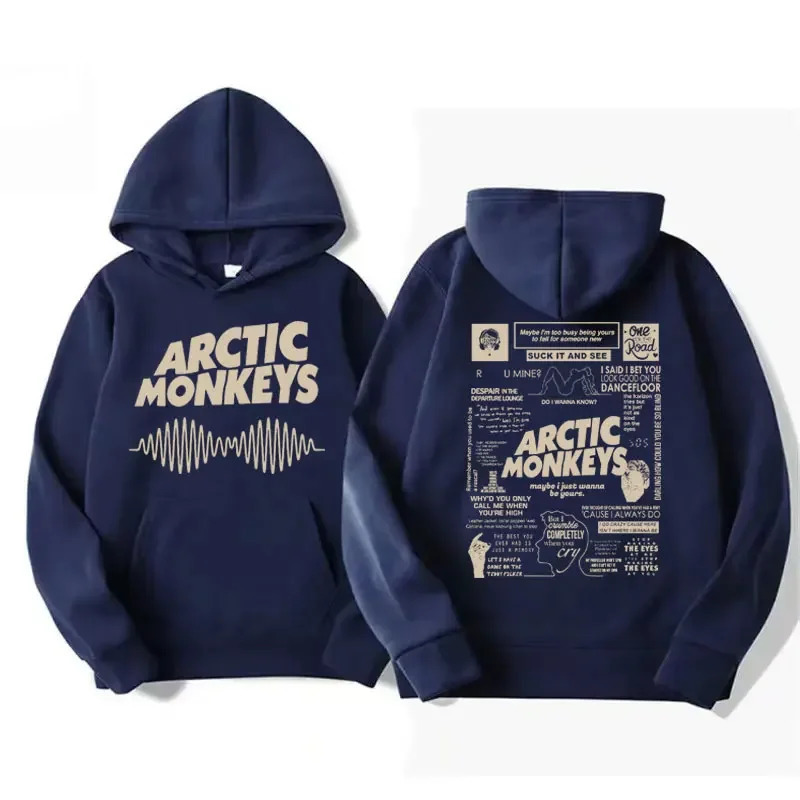 Retro Arctic Monkeys Music Tour Double Sided Print Hoodies Men Women Harajuku Hip Hop Punk Sweatshirt Fashion Trend Style Hoodie 240307