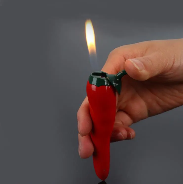 Novelty Mini Gas Cigar Cigarette Lighter Windproof Butane Torch Lighters Chili Pepper Unique Shape ZZ W260202