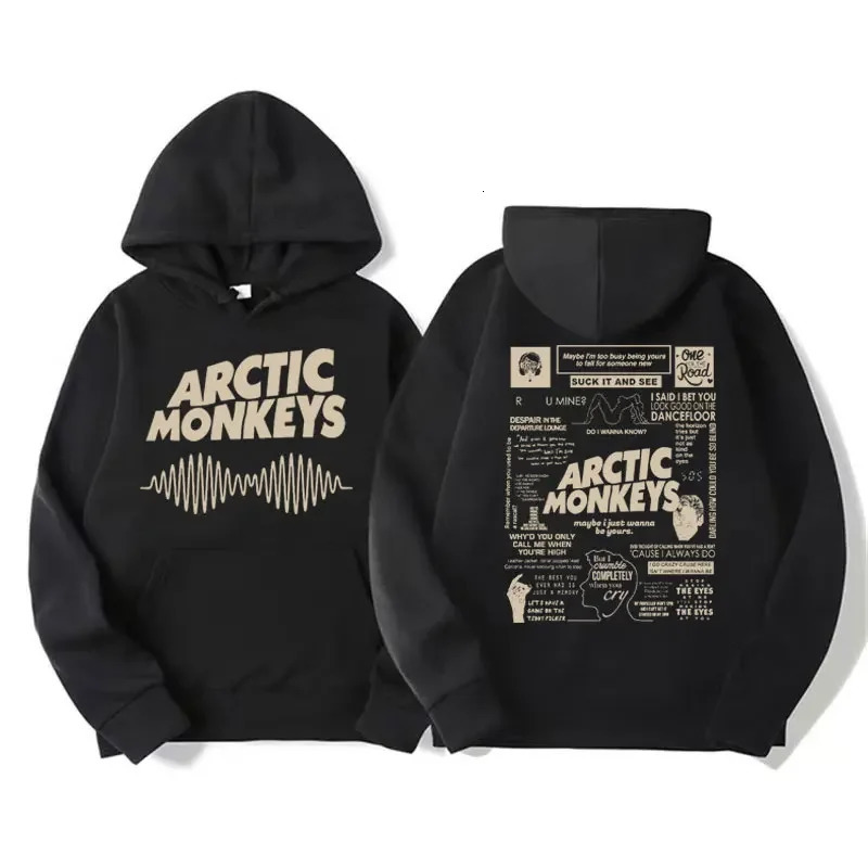 Retro Arctic Monkeys Music Tour Double Sided Print Hoodies Men Women Harajuku Hip Hop Punk Sweatshirt Fashion Trend Style Hoodie 240307