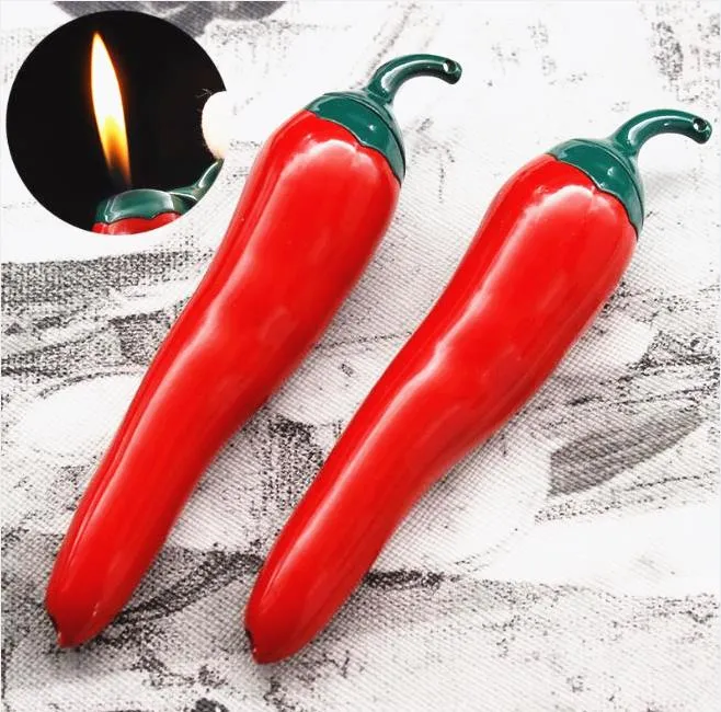 Novelty Mini Gas Cigar Cigarette Lighter Windproof Butane Torch Lighters Chili Pepper Unique Shape ZZ W260202