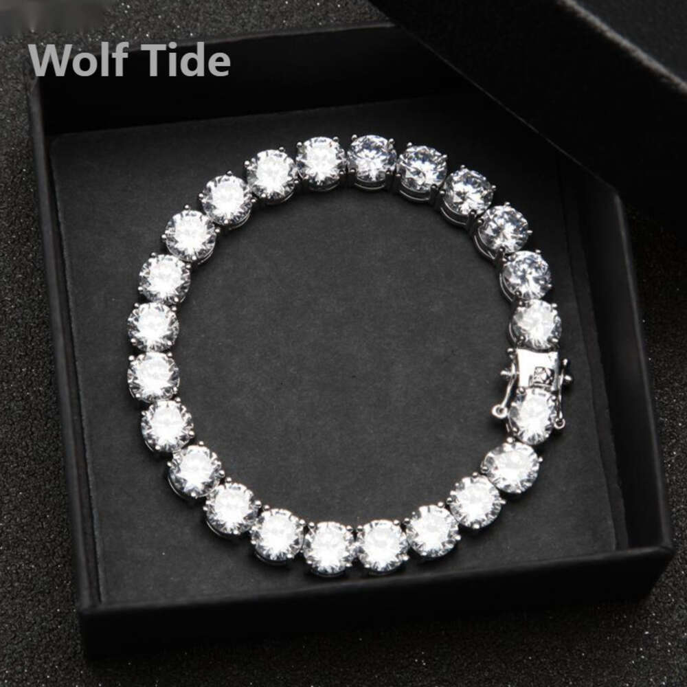 8mm 8inch Hip Hop Bling Diamond Tennis Bracelet Mens Tennis Chain Iced Out Cubic Zirconia Thick Rapper Cz Stone Bracelets Bangle Wristband Party Jewel