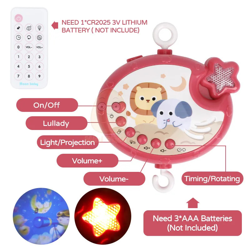 Baby Crib Mobile Rattle Toy For 012 Months Infant Rotating Musical Projector Night Light Bed Bell Educational born Gift 240226