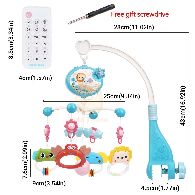 Baby Crib Mobile Rattle Toy For 012 Months Infant Rotating Musical Projector Night Light Bed Bell Educational born Gift 240226