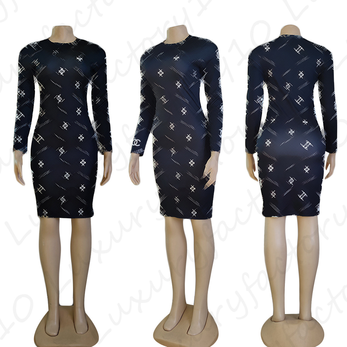 Womens Clothing One-Piece Dress Printed Slim Dresses Sexy Dresses Women Night Club Size S-2Xl