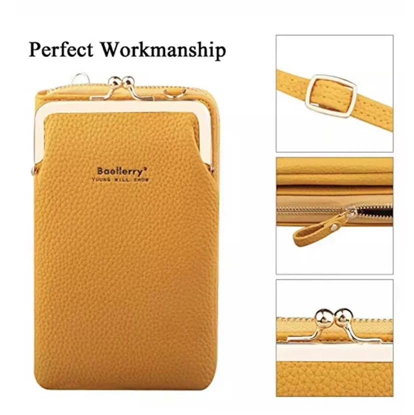 Mobile Phone Bag Womens Messenger Bag Hanging Neck Coin Purse Vertical Handbag All-match Mini Small Leather Crossbody Bag 240307