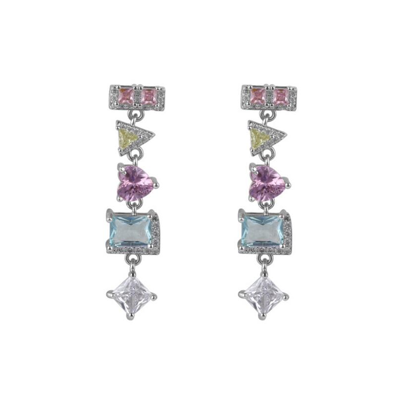 Sparkg Dangle Earrings: Sterg Sier Irregular Cubic Zircon Party Jewelry