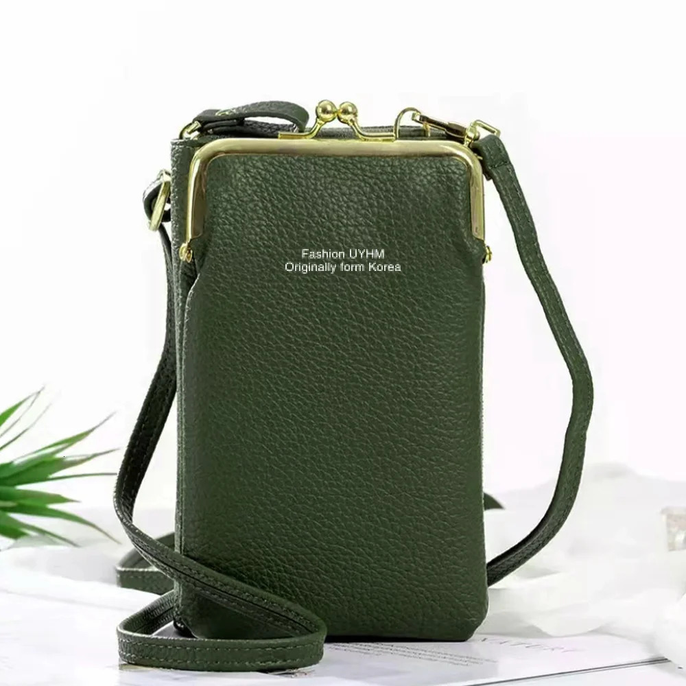 Mobile Phone Bag Womens Messenger Bag Hanging Neck Coin Purse Vertical Handbag All-match Mini Small Leather Crossbody Bag 240307
