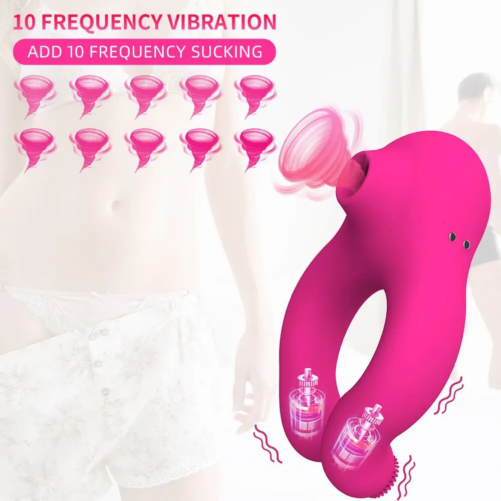 10 Frequency Sucking Vibrator Sex Shop Penis Ring Clit Sucker Cock Ring Adult Products Scrotum Massager Sex Toys for Couple 240307