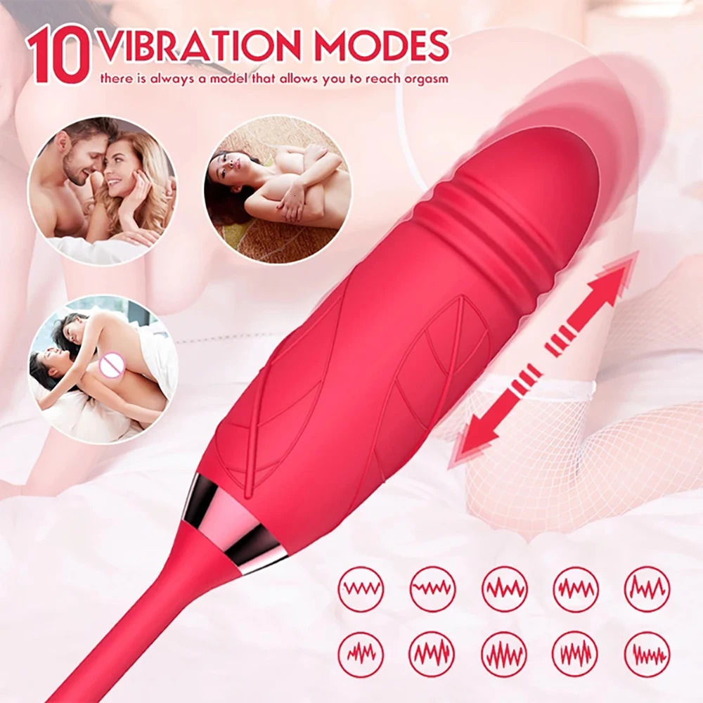 Rose Thrusting Vibrators for Women Clit Nipple Sucking G-spot Clitoris Stimulator Sex Toys for Women Masturbation Adult Sex Toy 240307