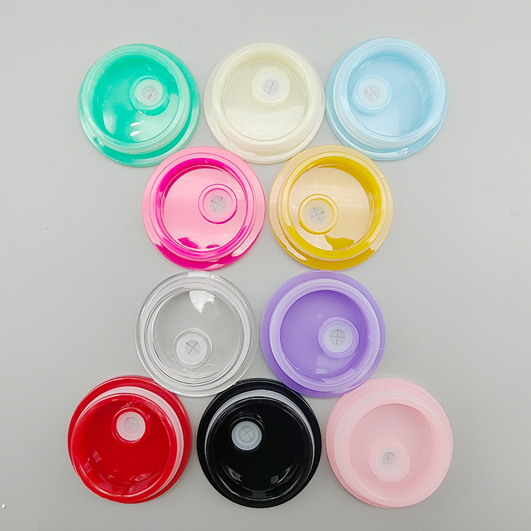 Wholesale Ready To Ship BPA Free Reusable Replacement Colorful Jelly PP Plastic Acrylic Lids For 16Oz 20Oz Glass Beer Ca 0517