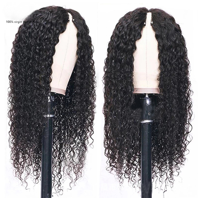 V Part Lace Wigs 150% 180% 210% Density Jerry Curly Brazilian 100% Virgin Human Hair Natural Color Yirubeauty 10-30inch