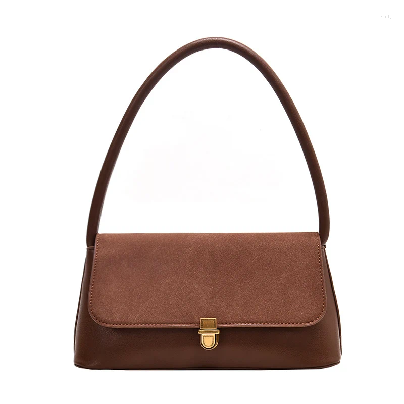 Evening Bags Retro Women's Underarm Bag 2024 Spring High Quality PU Matte Suede Ladies Shoulder French Style Female Banquet Handlebags