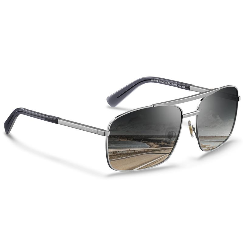 Carfia men sunglass polarizing attitude luxury Metal Classic Fashion sunglasses square shiny gun gold