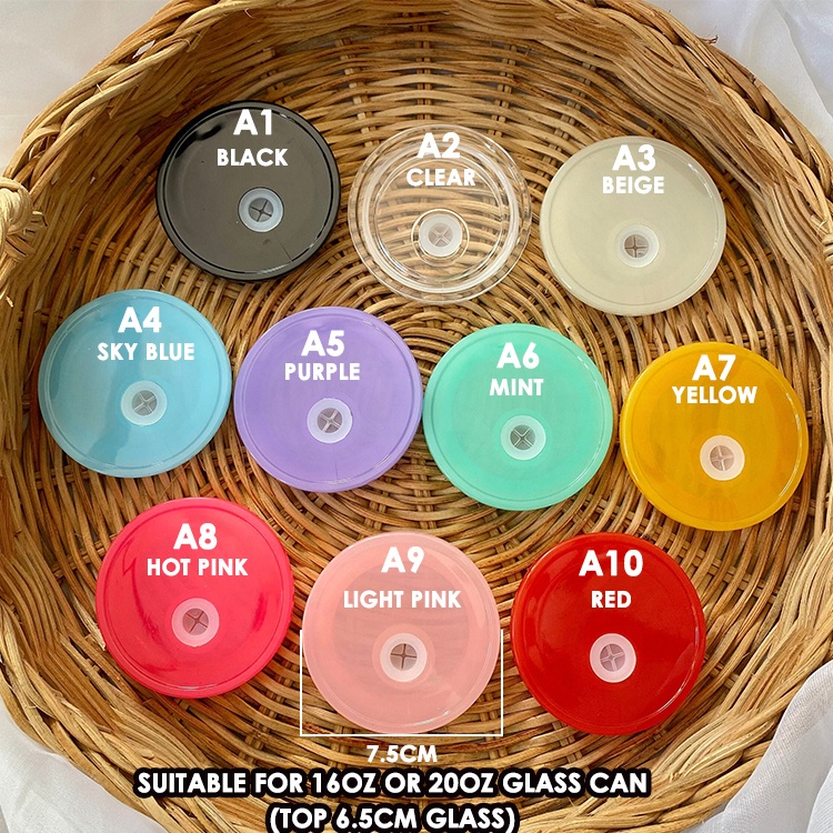 Wholesale Ready To Ship BPA Free Reusable Replacement Colorful Jelly PP Plastic Acrylic Lids For 16Oz 20Oz Glass Beer Ca 0517