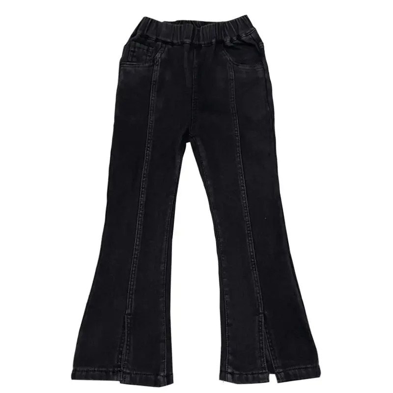 Spring Summer Girls Jeans Kids Denim Trousers for Girls Skinny Stretch Jeans Fashion Children Bottom Slit Flared Pants G154 240228