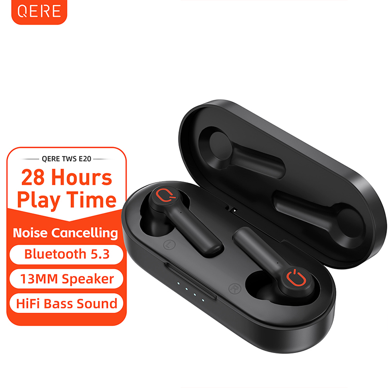 QERE E20 Earphone TWS True Stereo Waterproof In Ear Headset Gaming Sport Wireless Headphones Wireless Earbud Earphones