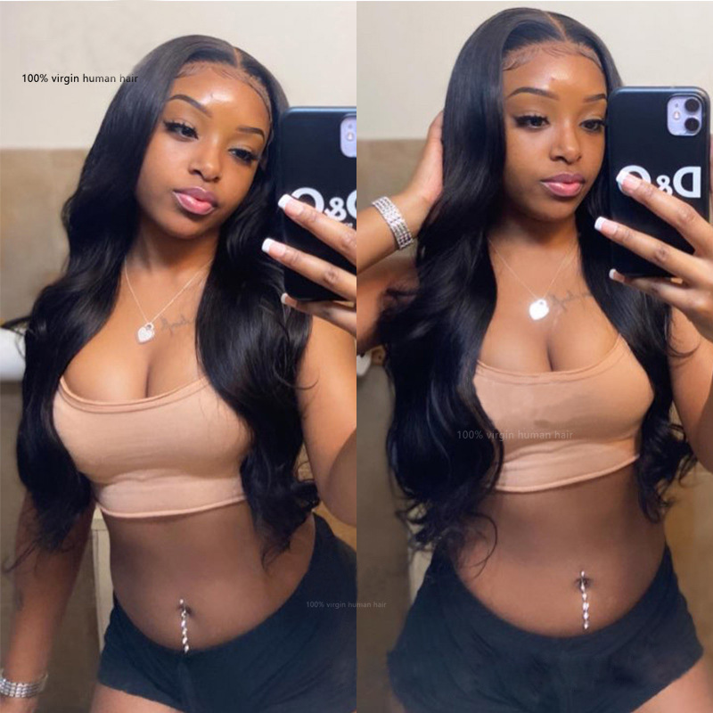 Body Wave V Part Lace Wigs 150% 180% 210% Density Natural Color Brazilian Peruvian Indian Virgin Hair V Part Wig 10-32inch V Style Capless Wigs