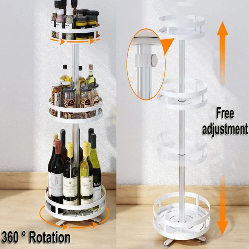 Kitchen Organizer Spices Rack 360° Rotating Seasoning Holder Storage Tray Multipurpose Storage Rack for Kitchen Countertop 240223