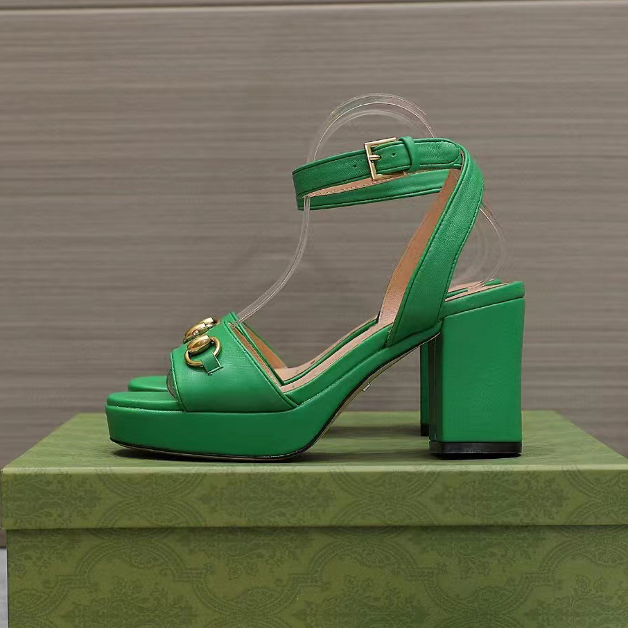 Top Quality Luxury Designer Sandals Casual Platform Heel Dress Shoes Fashion Ankle Strap Buckle New Party Sandal