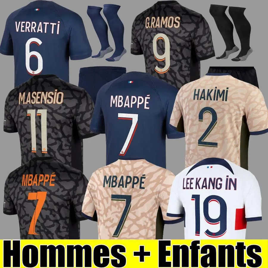 psgES MBAPPE Soccer Jerseys soccer jersey 2024 Maillots football shirt psgjersey men kids kit sets uniform enfants LEE KANGIN O DEMBELE G.RAMOS KOLO MUANI UGARTE