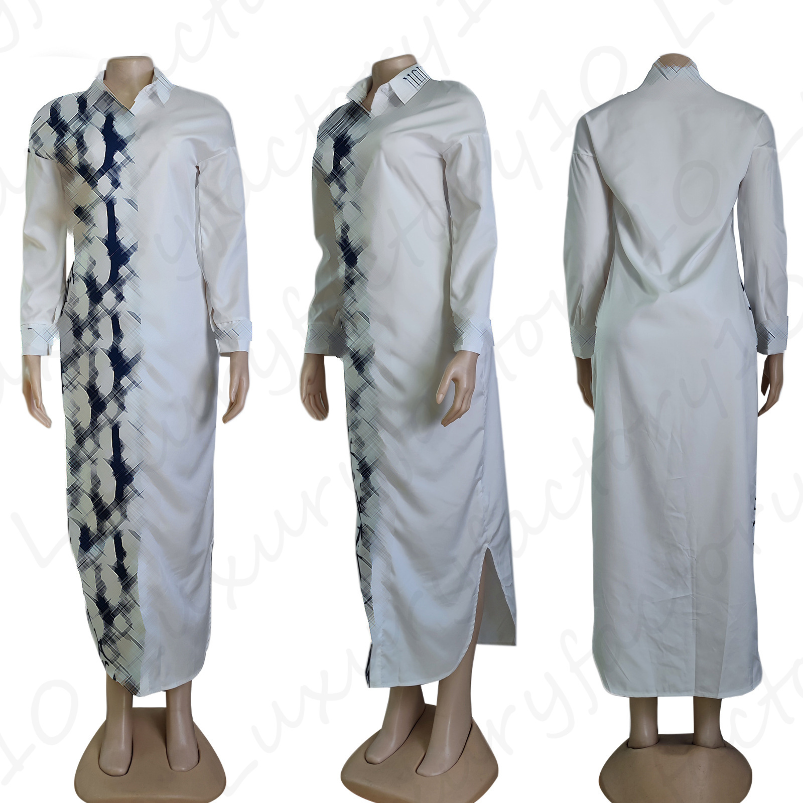 Women's Clothing Printed Casual Loose Long Sleeve One-Piece Dress Newest Arrivals Women Clothing Size S-2XL