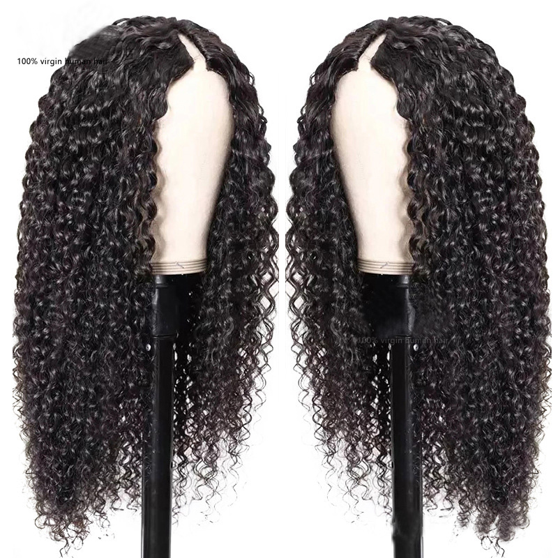 Malaysian Indian 100% Human Hair V Part Lace Wig Water Wave 150% 180% 210% Density Natural Color 10-32inch