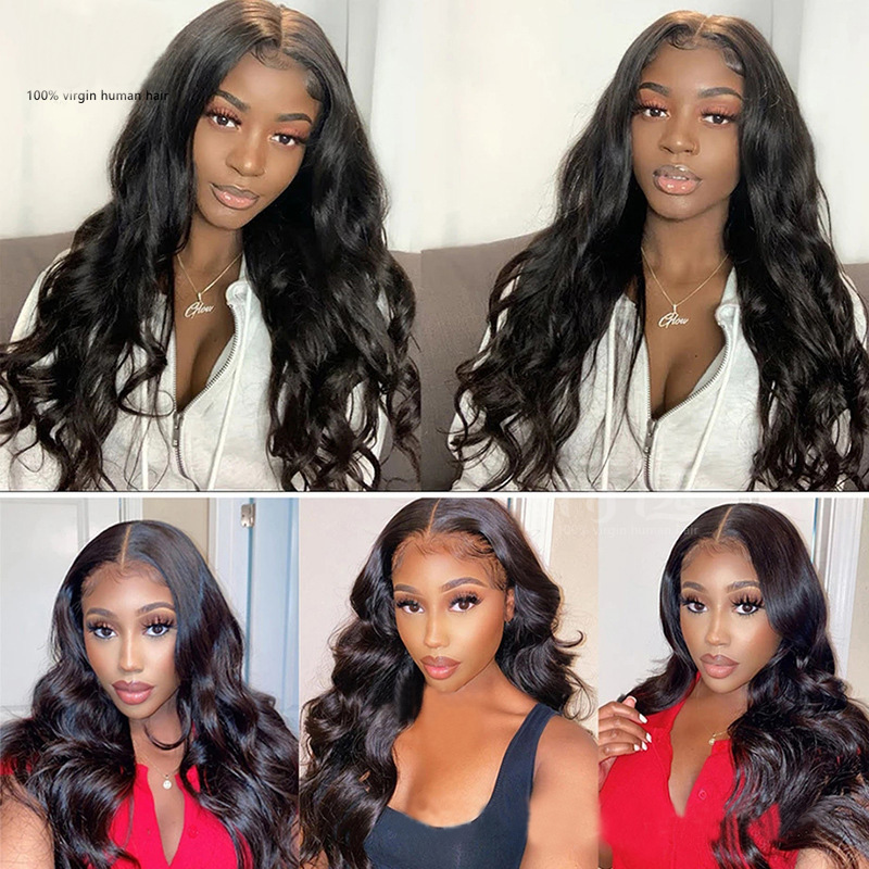 Body Wave V Part Lace Wigs 150% 180% 210% Density Natural Color Brazilian Peruvian Indian Virgin Hair V Part Wig 10-32inch V Style Capless Wigs