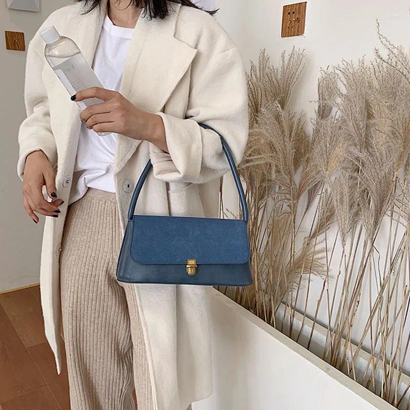 Evening Bags Retro Women's Underarm Bag 2024 Spring High Quality PU Matte Suede Ladies Shoulder French Style Female Banquet Handlebags