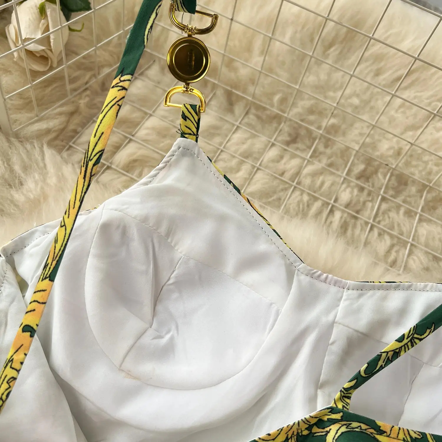 Two Piece Dress Summer Runway Holiday Outfits Women's Short Spaghetti Strap Metal Buckle Crop Tops Long Maxi Skirt Vacation 2 Pieces Set