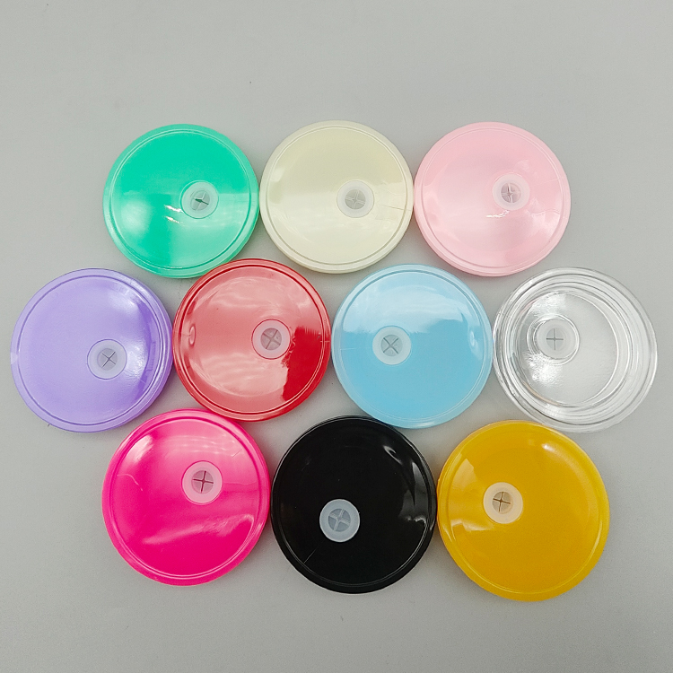 Wholesale Ready To Ship BPA Free Reusable Replacement Colorful Jelly PP Plastic Acrylic Lids For 16Oz 20Oz Glass Beer Ca 0517