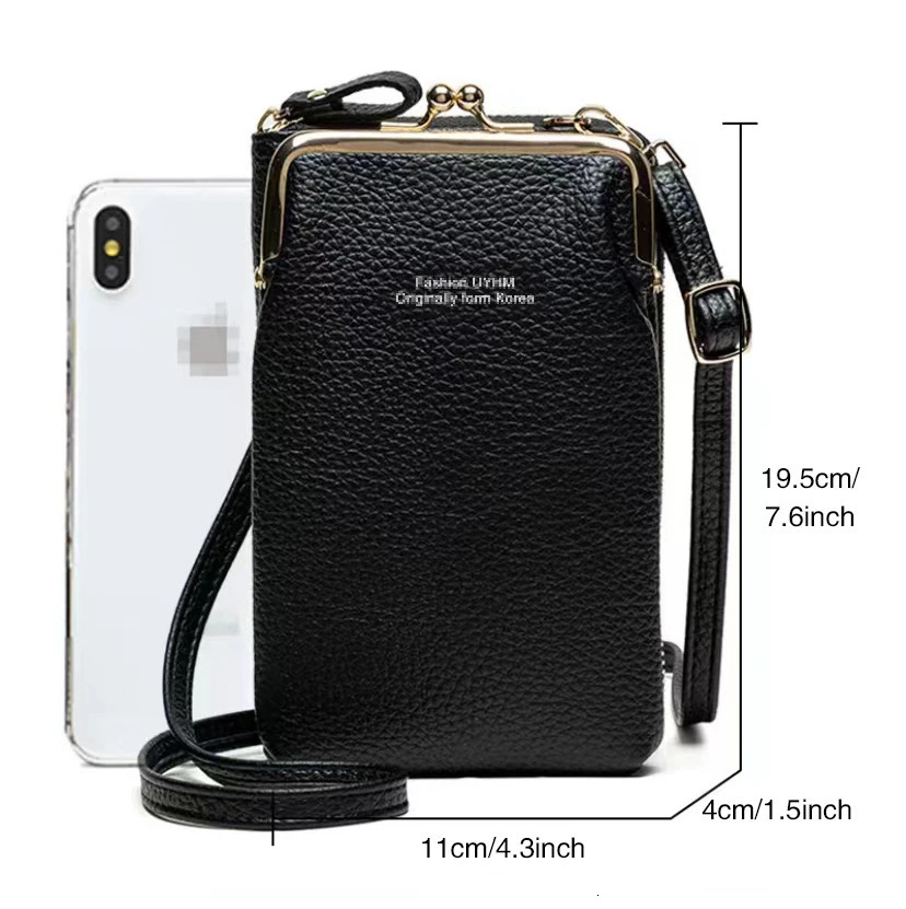 Mobile Phone Bag Womens Messenger Bag Hanging Neck Coin Purse Vertical Handbag All-match Mini Small Leather Crossbody Bag 240307