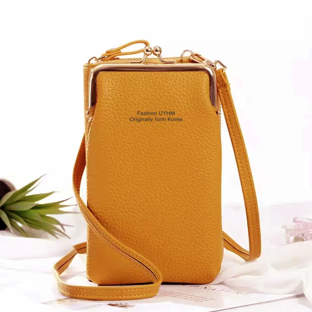Mobile Phone Bag Womens Messenger Bag Hanging Neck Coin Purse Vertical Handbag All-match Mini Small Leather Crossbody Bag 240307