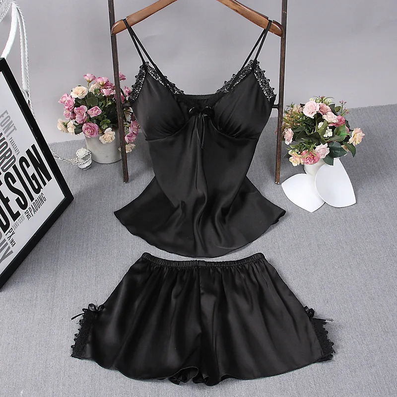 Sexy Summer Womens 2PC Robe Bath Gown Strap Top Pants Pajamas Sets Sleepwear Lady Home Wear Nightgown Suit Sleepshirts M-XXL 240311