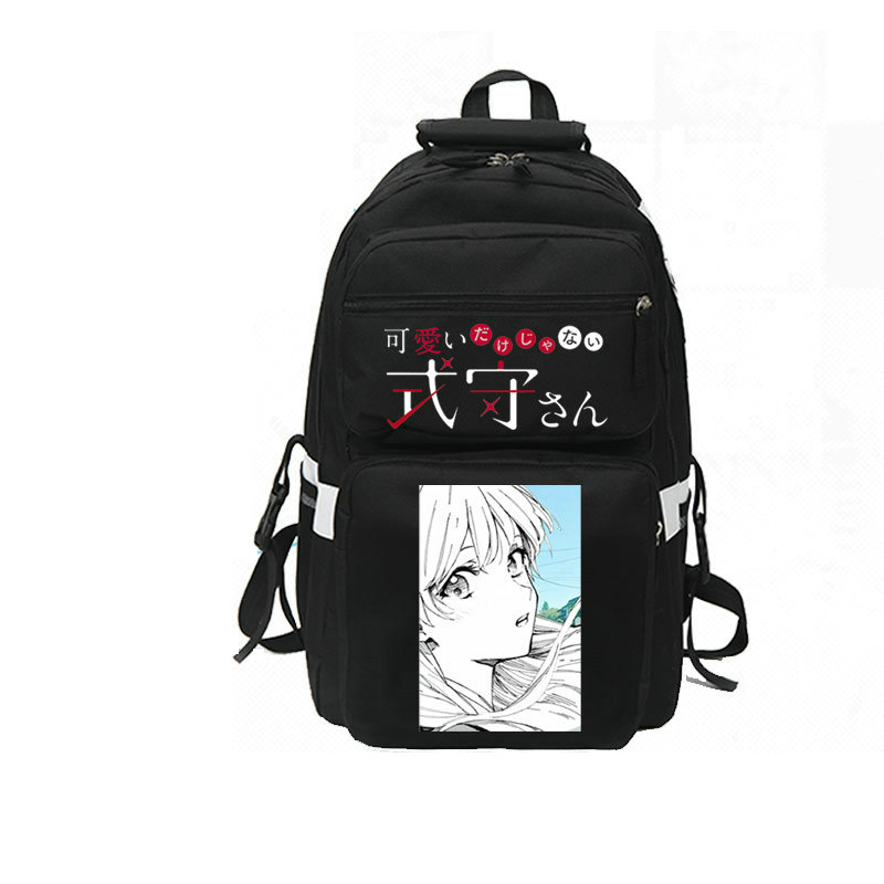 Shikimori Not Just a Cutie backpack Route Blue daypack Comic school bag Cartoon schoolbag White Black day pack