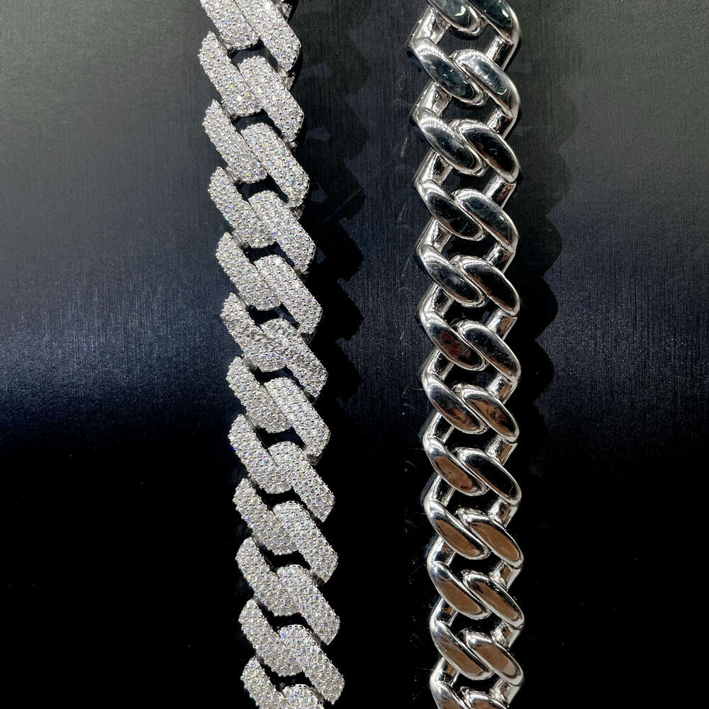 Luxury Style S925 Vvs Moissanite Cuban Link Chain Iced Out Cuban Link Bracelet Vvs Moissanite Diamond Cuban Link