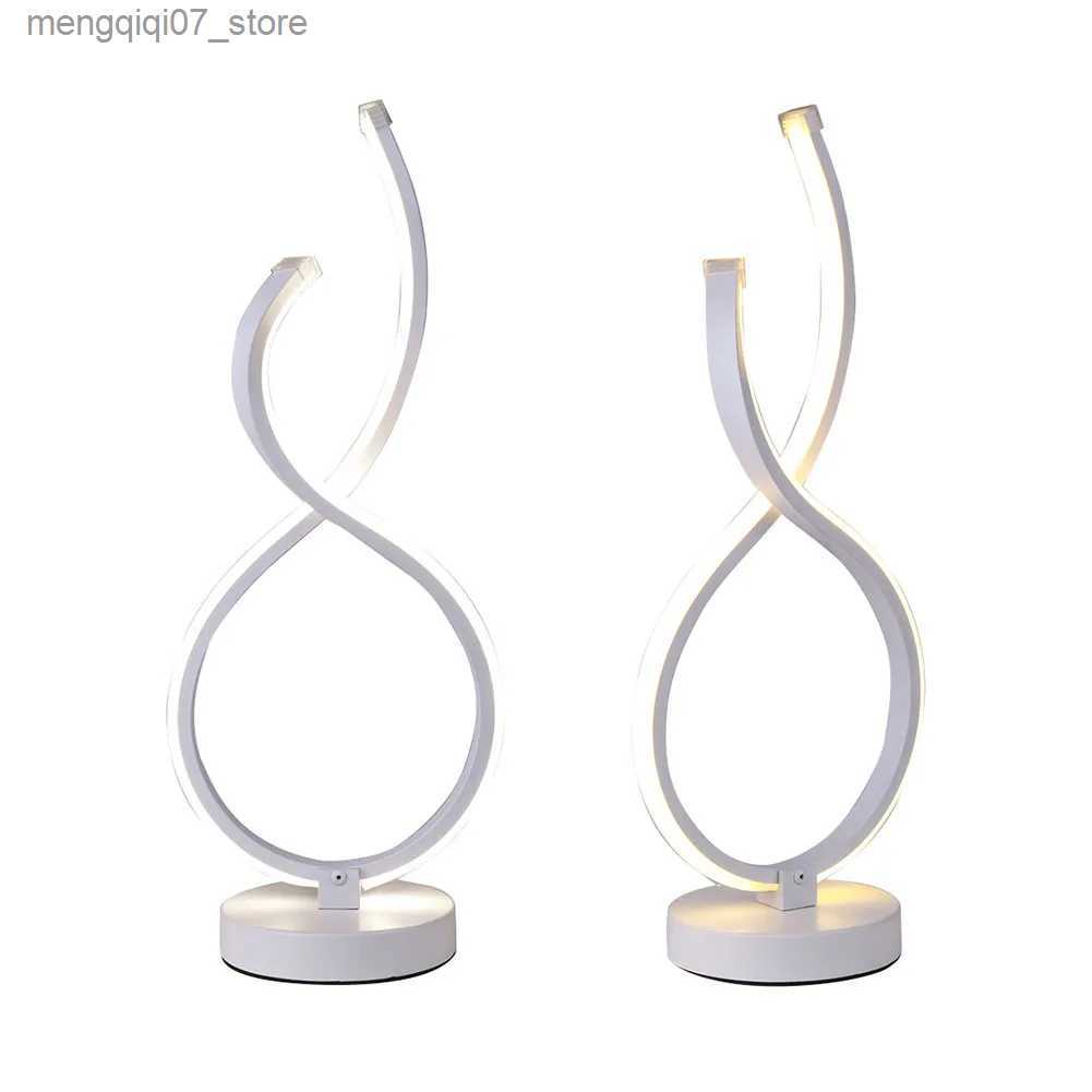 Lamps Shades Modern Table Lamp Acrylic Metal Desk Lamps Bedroom Bedside Decoration Home Living Study Room LED Lighting Fixture L240311