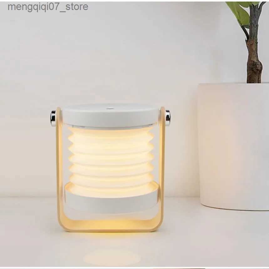 Lamps Shades Portable Lantern Lamp USB Rechargeable Lamp Foldable Touch Dimmable Reading LED Night Light for Children Kids Gift Bedside Desk L240311