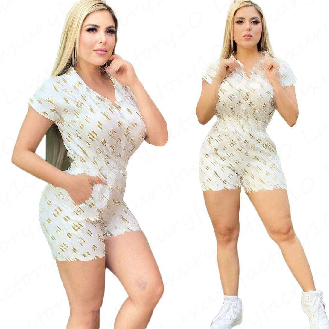 Plus Size WomenTrend Printed One-Piece Clothes Casual Jumpsuit Summer Brand women's Clothing