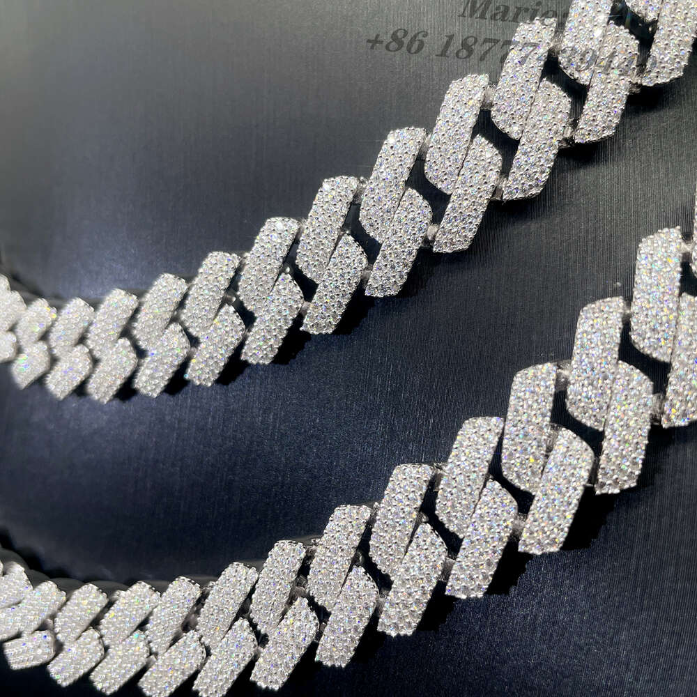 Luxury Style S925 Vvs Moissanite Cuban Link Chain Iced Out Cuban Link Bracelet Vvs Moissanite Diamond Cuban Link