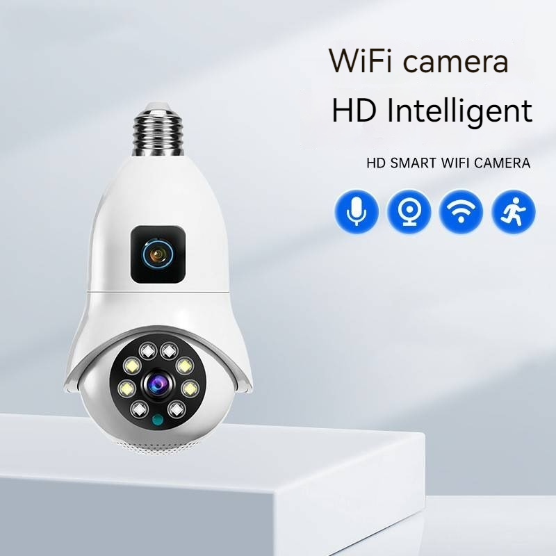 1080P Camara WIFI Camera Light E27 V380 Pro Smart Light Bulb with Camera Wireless 360 PTZ Bulb Camera Dual Lens