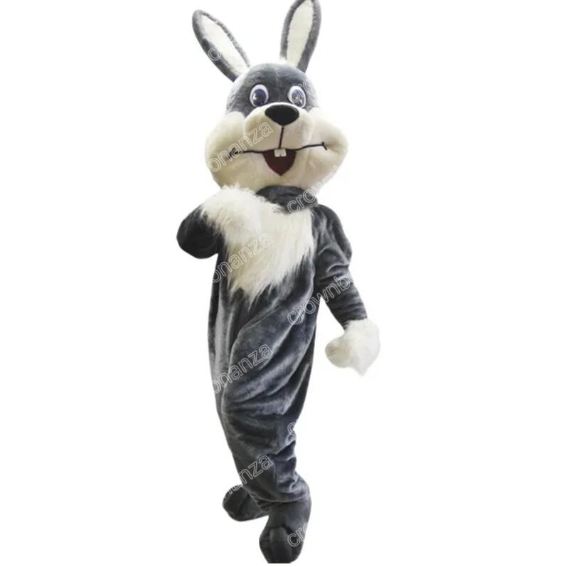Adult Size grey Easter bunny Mascot Costume Halloween Christmas Fancy Party Dress CartoonFancy Dress Carnival Unisex Adults Outfit