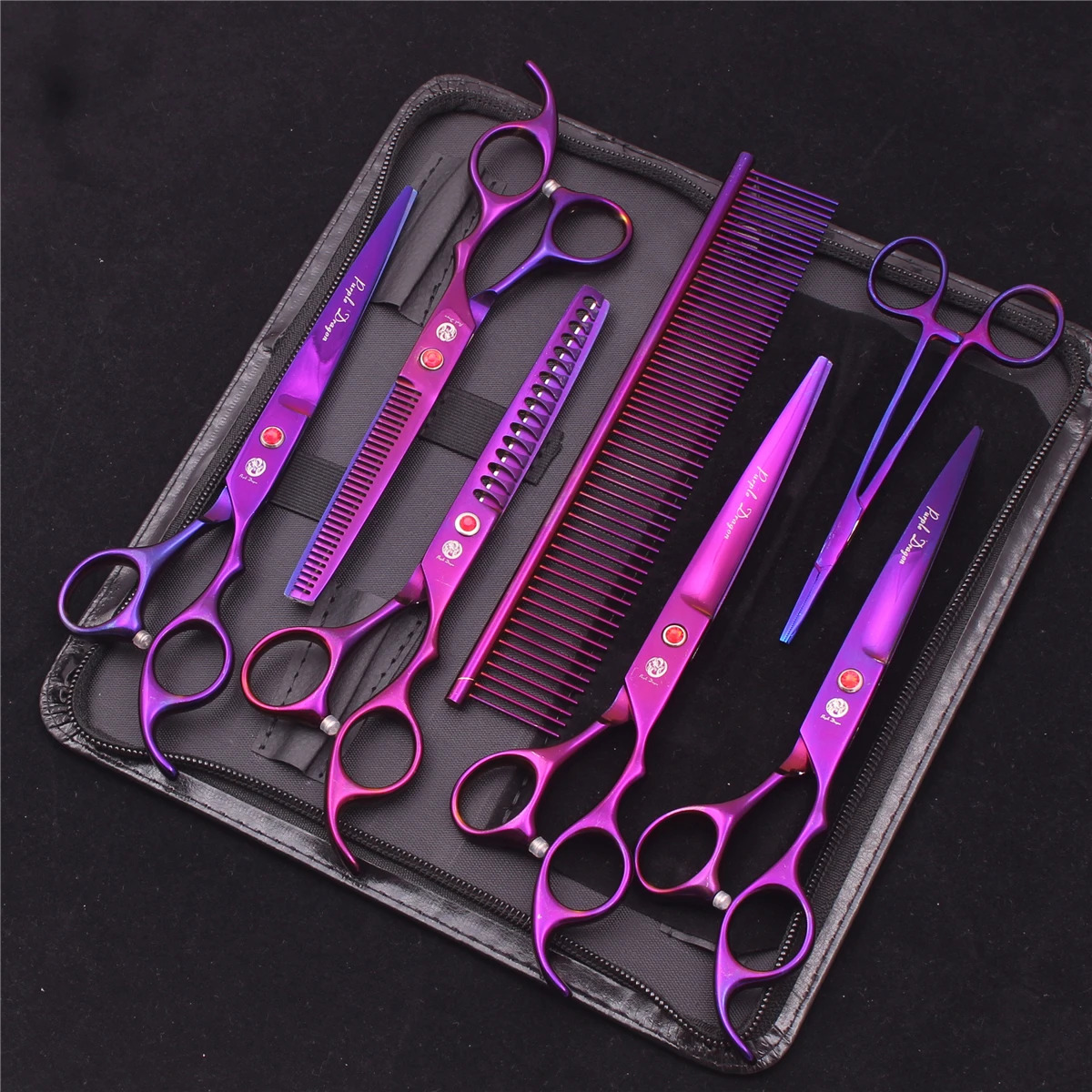 7 Professional Pet Dog Scissors Stainless Steel Thinning Cutting Shears Dogs Cats Grooming Scissors Hair Trimming Tools Z3003240227