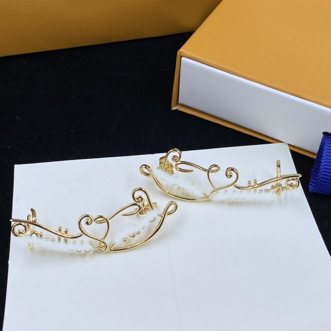 Retro Letter Ear Stud Earrings Brand Designer Fashion Gold Silver Plated Stainless Steel Ear Drop Fashion Women Wedding Jewerlry High Quality With Box