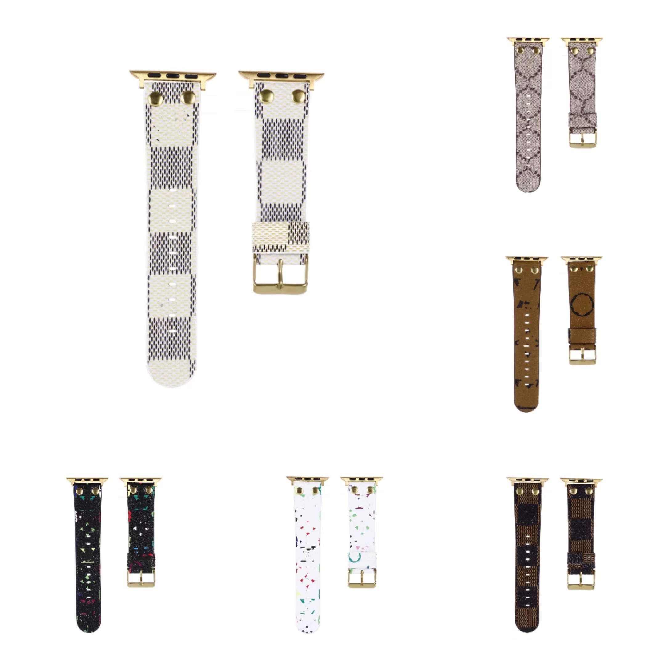 Luxury Apple Watch Band 38 40 41 42 44 45 49 mm Flower Leather Watchs Strap Wristband For Iwatch 8 7 6 5 4 SE Ultra 2 Designer fashion brand Bracelet Watchbands ONETH