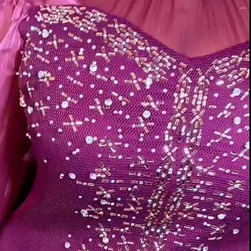Casual Dresses 2024 African Womens Wear Slim Stretch Rhinestone Dress Gown Stand Collar Off-the-Shoulder Puff Sleeves Floor Length