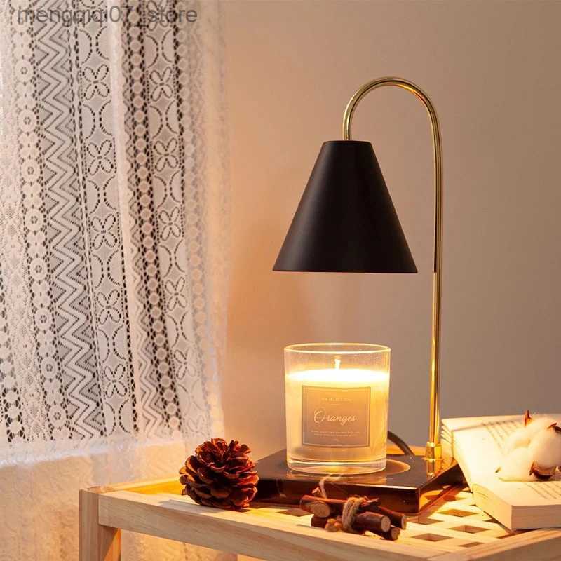 Lamps Shades Bedside Candle Warmer Lamp Melt Lamps Stepless Dimming Table Lamp Wooden Base Candle Warmer Lamp 50W for Bedroom Decor Lighting L240311