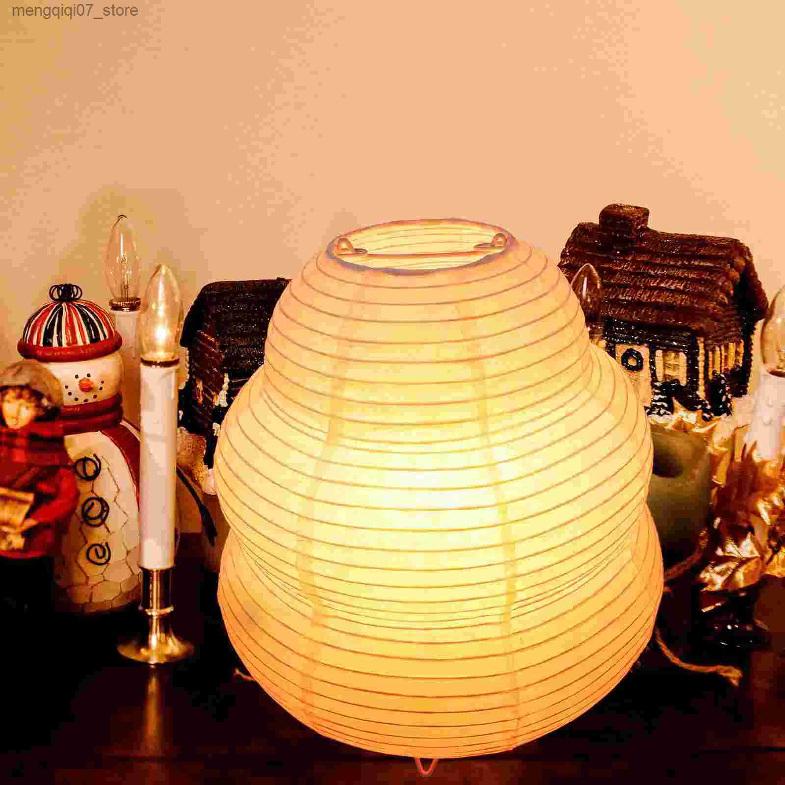 Lamps Shades Beaupretty Bedside Table Lamp White Rice Paper Lantern Desk Floor Night Light Bedroom Living Room Office Plug L240311